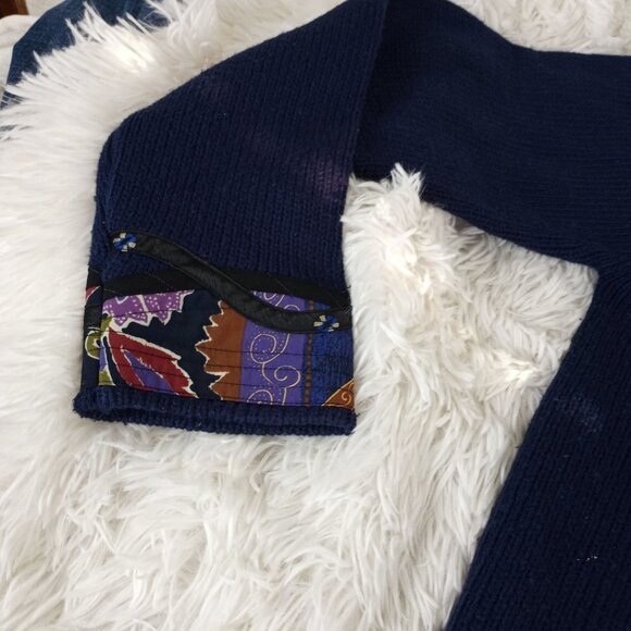 Vintage Koos of Course! Wool Silk Blend Black Duster Open Cardigan Large - Picture 4 of 8